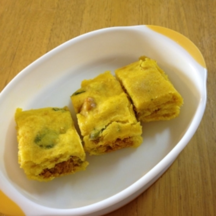 【離乳食】ルクエでかぼちゃ蒸しパン※卵&牛乳不使用